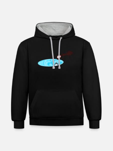 Ant - Contrast hoodie - black/heather grey