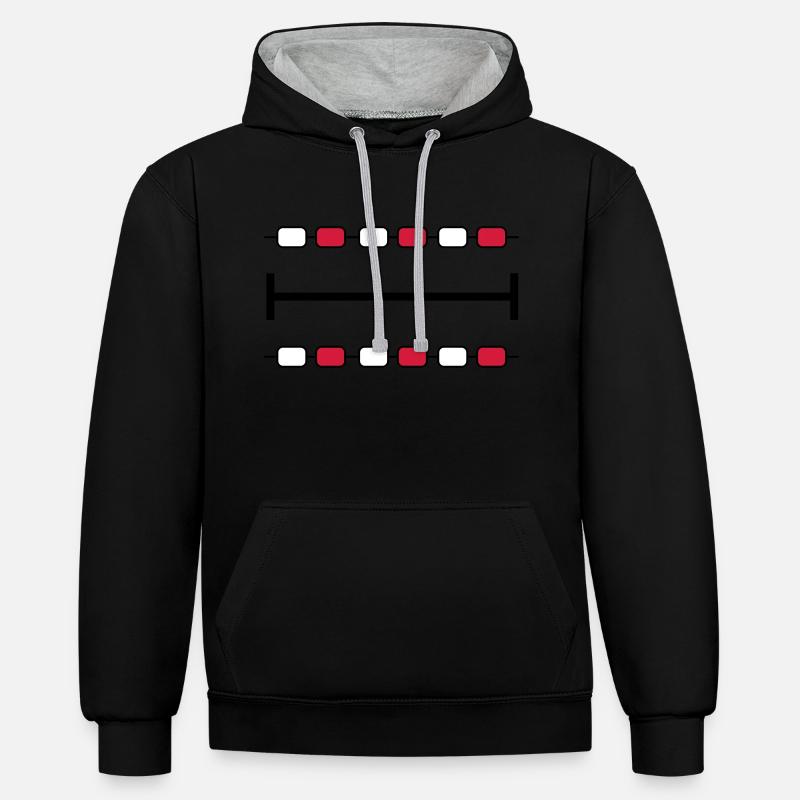 Chemin de la piscine - Sweat à capuche contrasté - noir/gris chiné