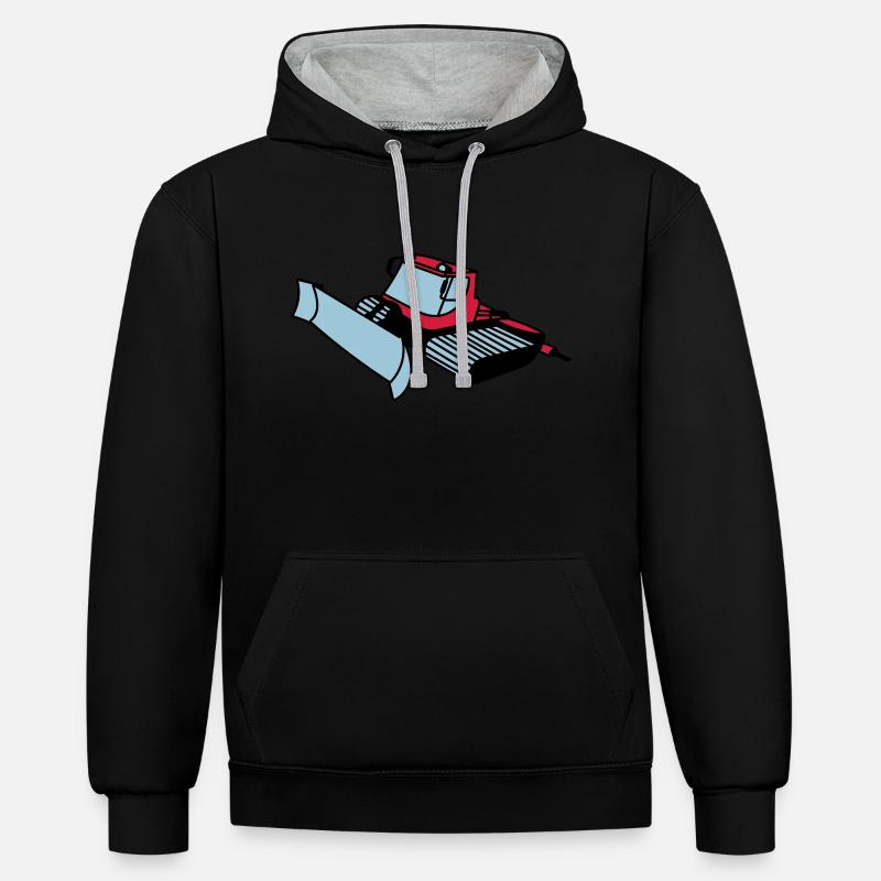 dameuse - Sweat à capuche contrasté - noir/gris chiné