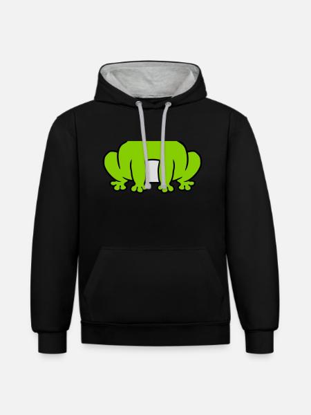 Costume small sitting frog - Contrast hoodie - black/heather grey