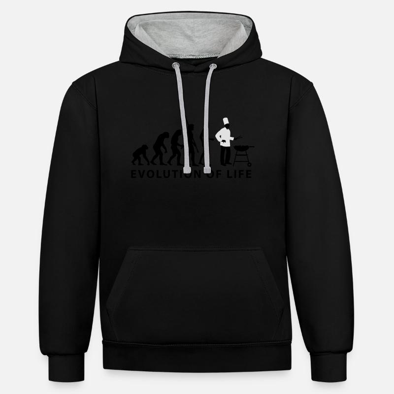evolution_grill_e_2c - Sweat à capuche contrasté - noir/gris chiné