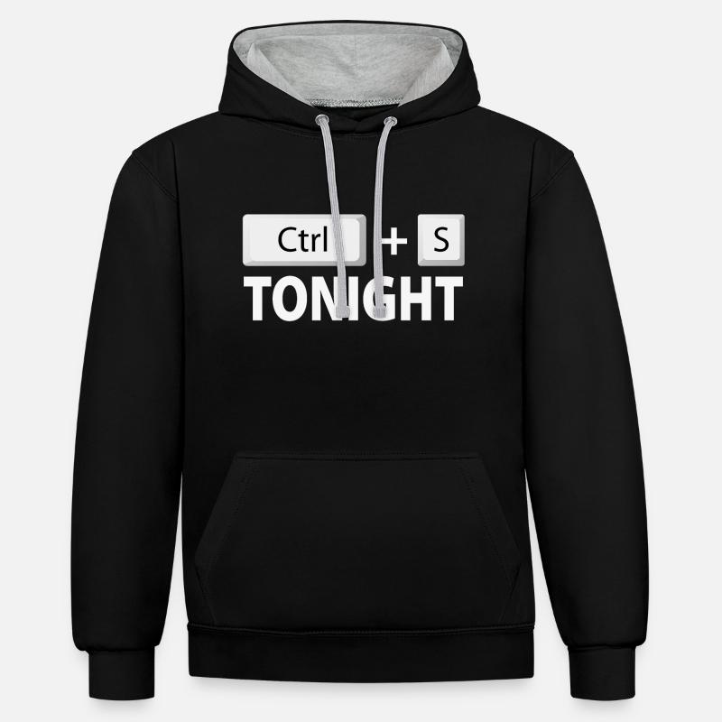 Save (Ctrl + S) tonight - Contrast hoodie - black/heather grey