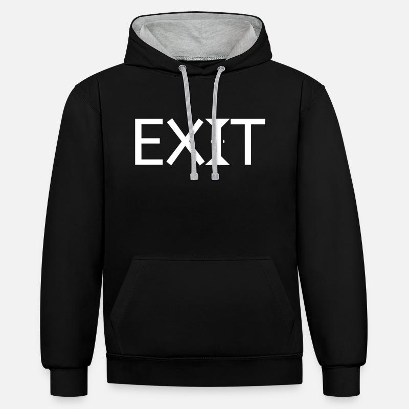 Sortie - Sweat à capuche contrasté - noir/gris chiné