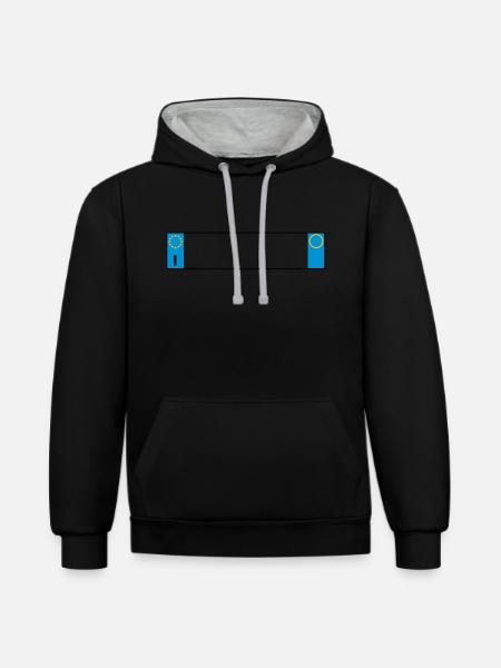 Italien Platte_g1 - Kontrast-Hoodie - Schwarz/Grau meliert