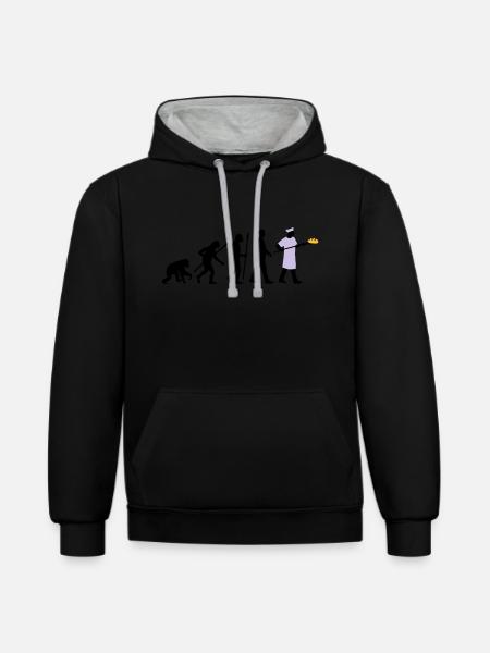 evolution_backer_122013_b_3c - Kontrast-Hoodie - Schwarz/Grau meliert
