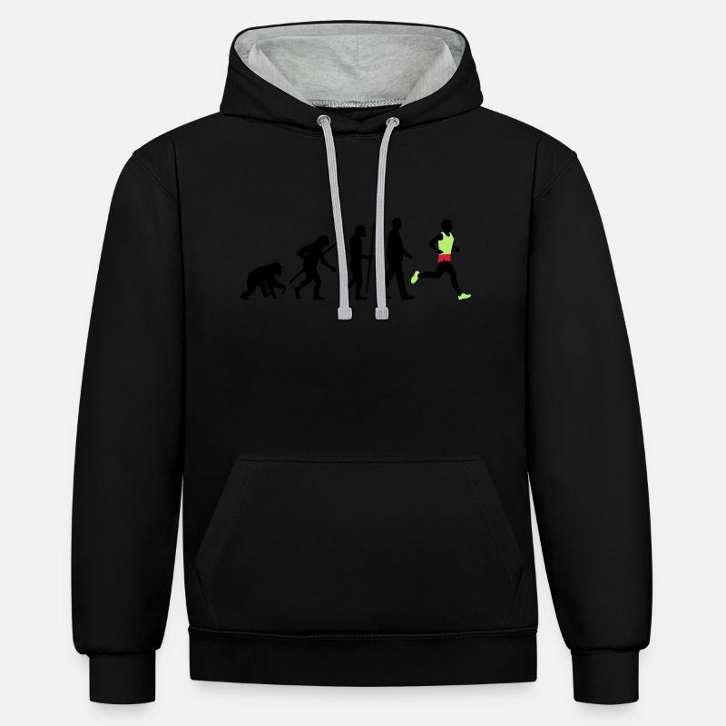 evolution_laufer_102012_a_3c - Sweat à capuche contrasté - noir/gris chiné