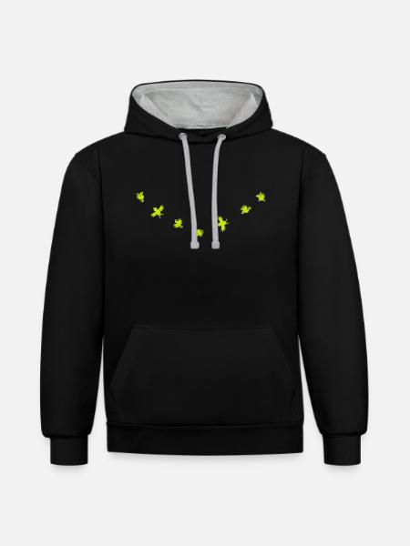 Birdies - Sweat à capuche contrasté - noir/gris chiné
