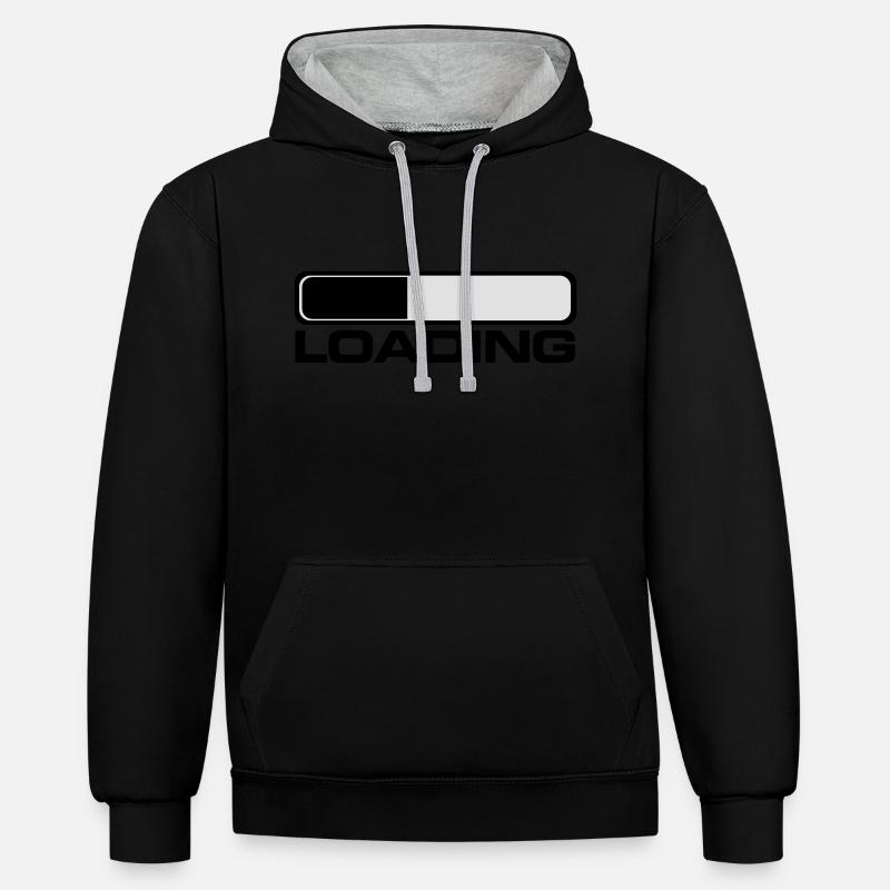 loading prozess - Kontrast-Hoodie - Schwarz/Grau meliert