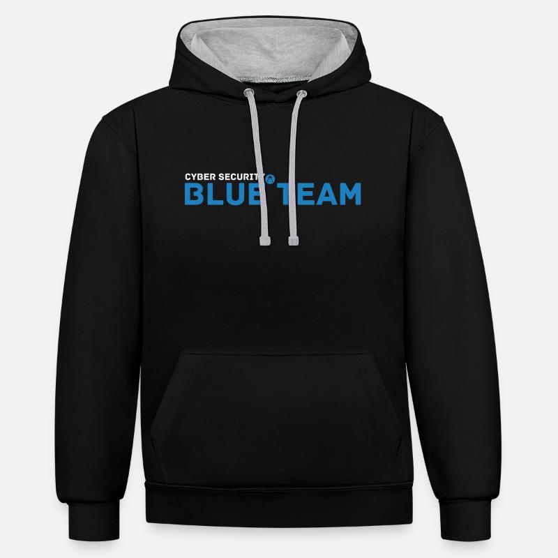 Cyber Security Blue Team - Sweat à capuche contrasté - noir/gris chiné