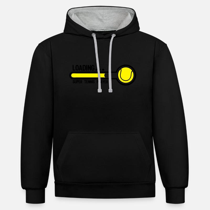 tennis loading super player - Sweat à capuche contrasté - noir/gris chiné