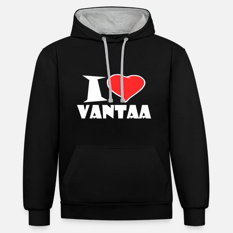 Vantaa - Sweat à capuche contrasté - noir/gris chiné