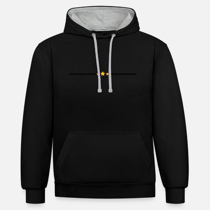 Ligne Star - Sweat à capuche contrasté - noir/gris chiné