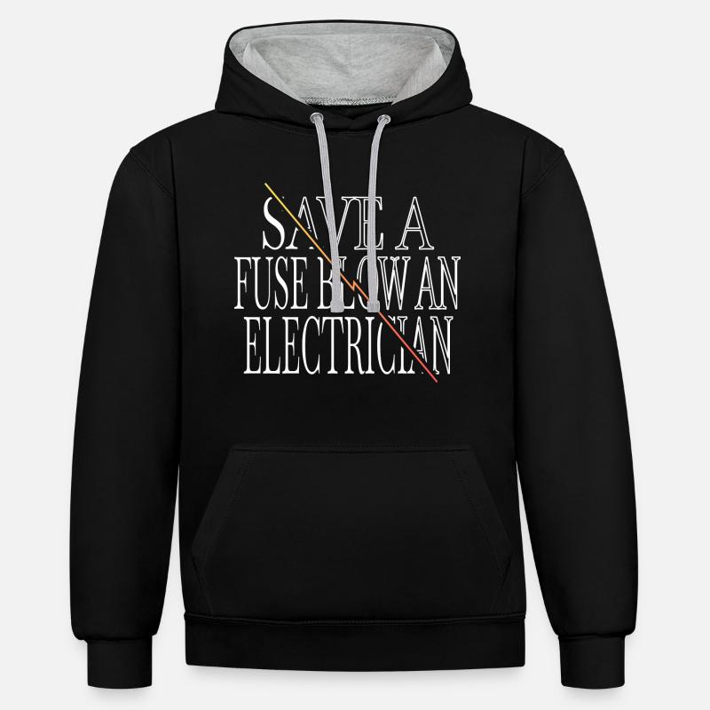 Lineman Computer Electrical Engineering Profession - Contrast hoodie - black/heather grey