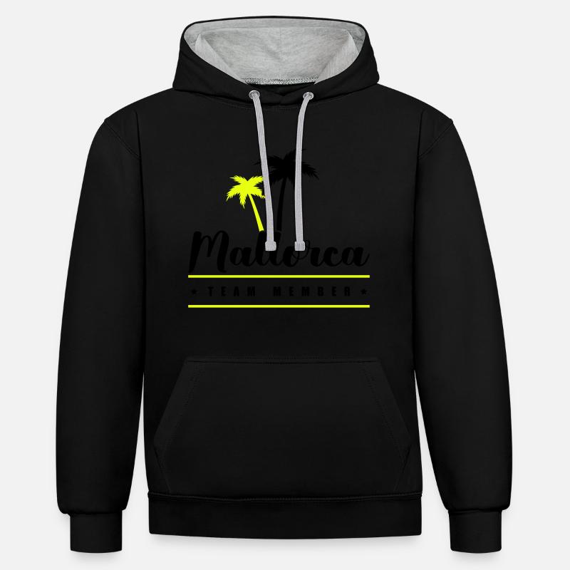 Membre de l’équipe Majorque - Sweat à capuche contrasté - noir/gris chiné