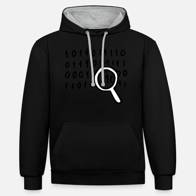 Opensource technology - Sweat à capuche contrasté - noir/gris chiné