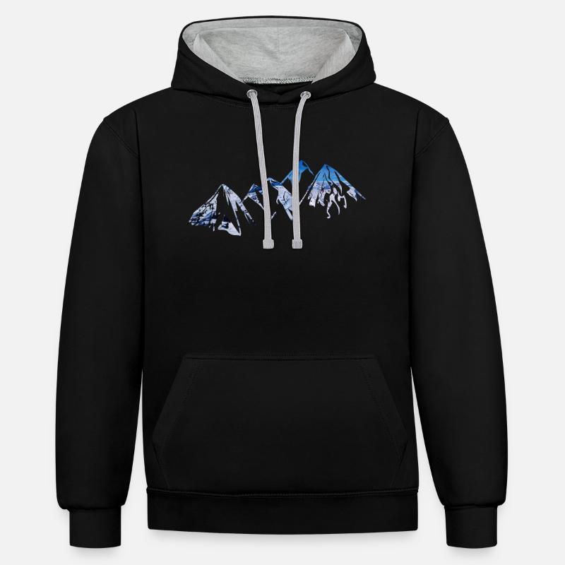 snowscape - Sweat à capuche contrasté - noir/gris chiné