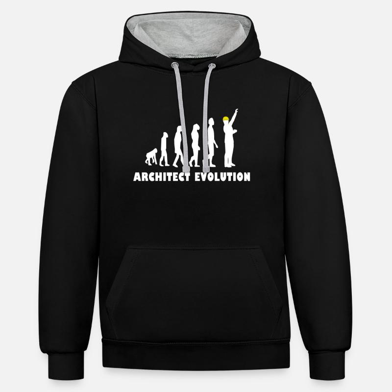 Architecte Evolution - Sweat à capuche contrasté - noir/gris chiné