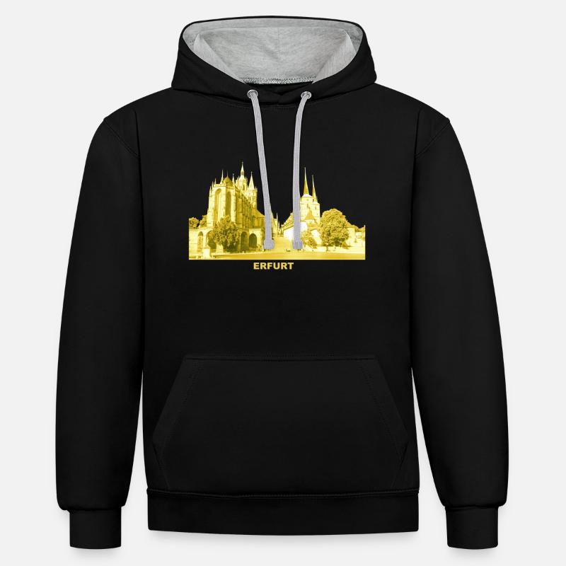 Cathédrale de Thuringe Erfurt Severikirche - Sweat à capuche contrasté - noir/gris chiné