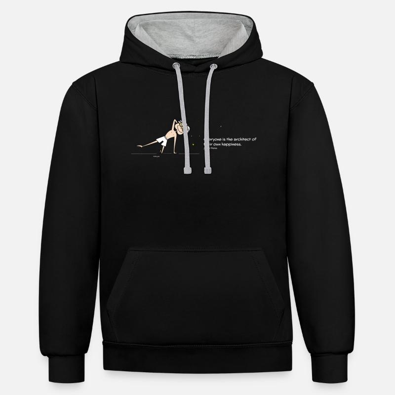 Architecte du bonheur - Sweat à capuche contrasté - noir/gris chiné