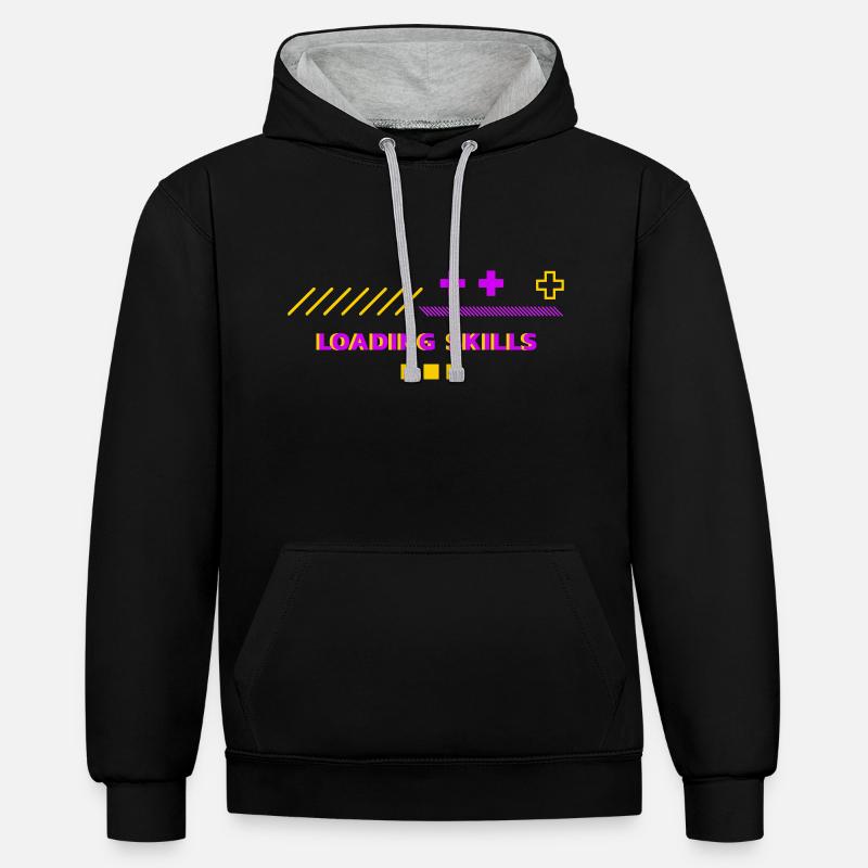 Loading Skills - Kontrast-Hoodie - Schwarz/Grau meliert