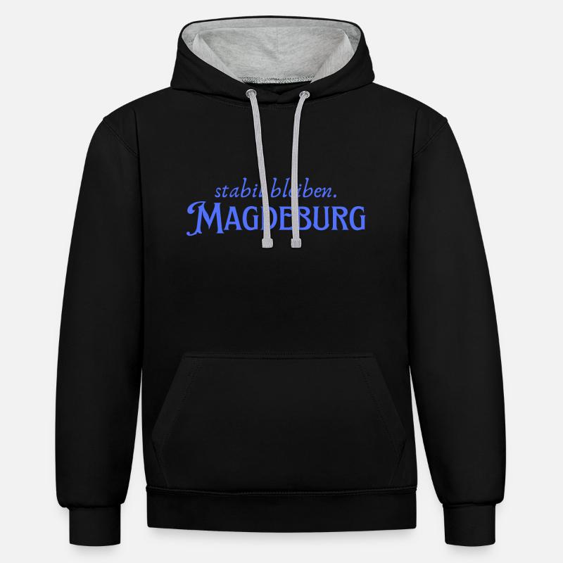 Magdebourg reste stable - Sweat à capuche contrasté - noir/gris chiné