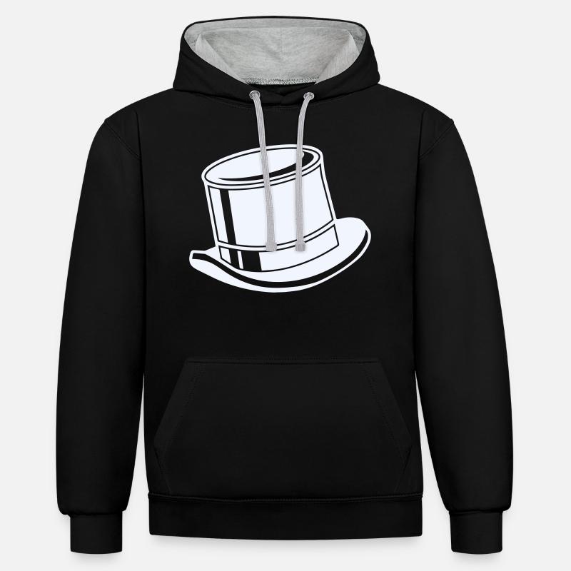 Haut-de-forme - Sweat à capuche contrasté - noir/gris chiné