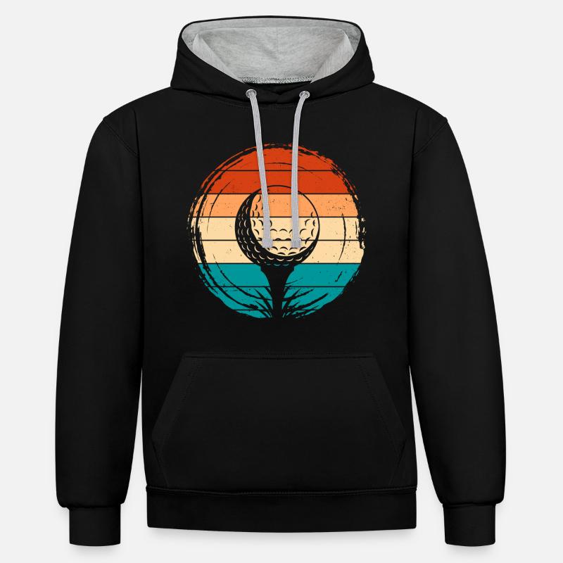 Golf Golfeur - Sweat à capuche contrasté - noir/gris chiné