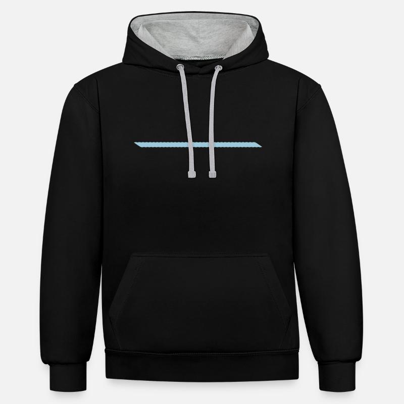 corde - Sweat à capuche contrasté - noir/gris chiné