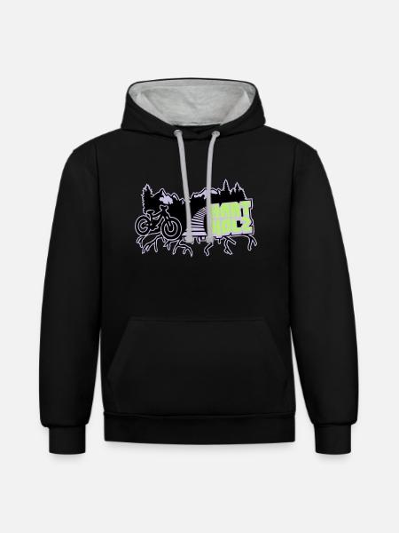 HARTHOLZ Freeride - Kontrast-Hoodie - Schwarz/Grau meliert