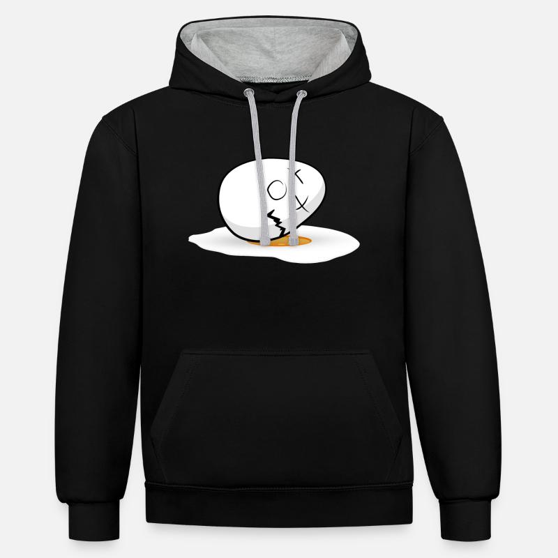 Happy Easter easter egg - Contrast hoodie - black/heather grey