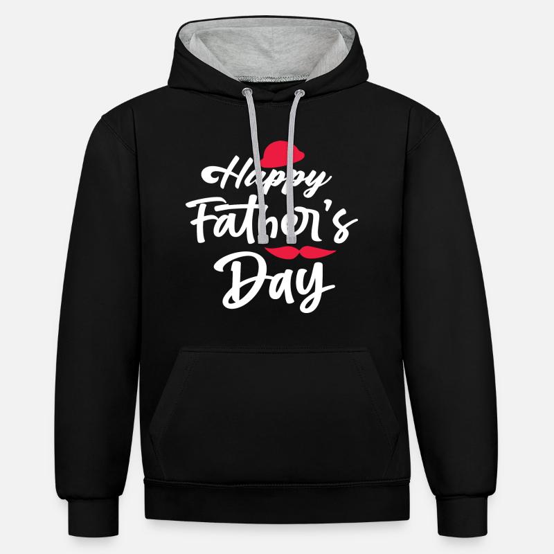 Fête des Pères - Sweat à capuche contrasté - noir/gris chiné