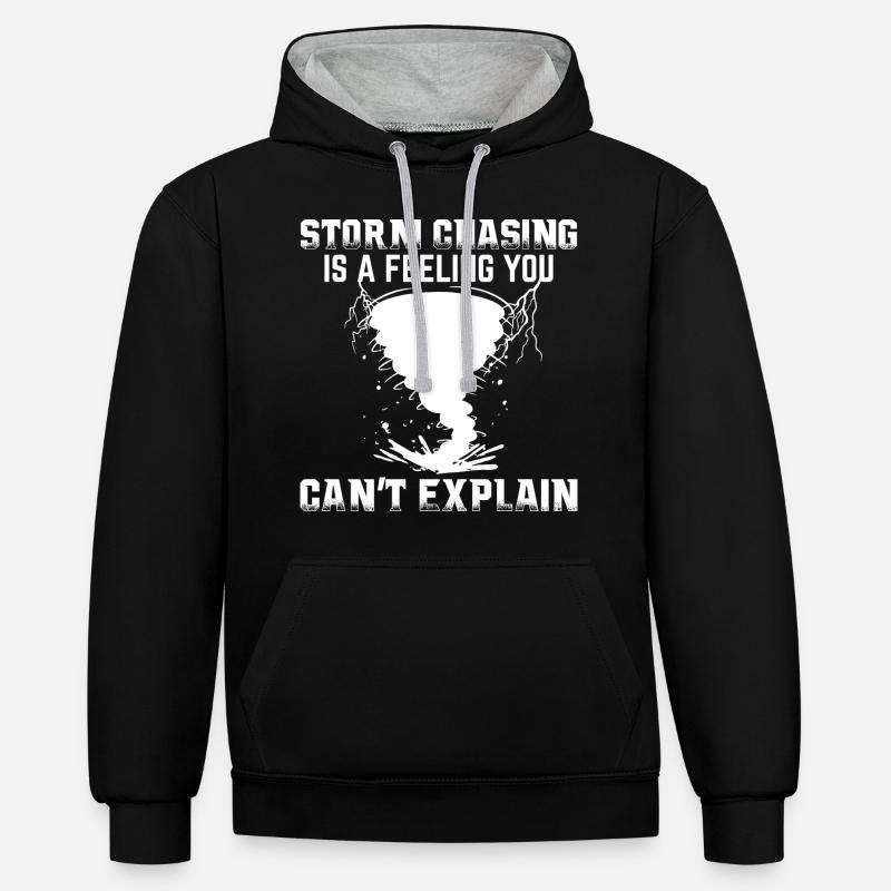 Sturmjäger - Kontrast-Hoodie - Schwarz/Grau meliert