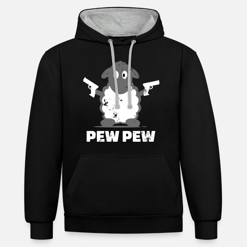 Conception de mouton drôle - Sweat à capuche contrasté - noir/gris chiné