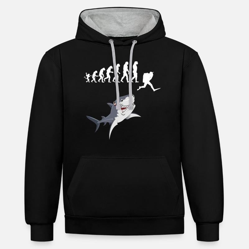 SCUBA EVOLUTION - Kontrast-Hoodie - Schwarz/Grau meliert