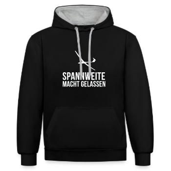 Segelfliegen Segelflug Spruch Shirt Geschenkidee - Kontrast-Hoodie - Schwarz/Grau meliert - Vorne - Anna (173cm) & Nico (186cm)