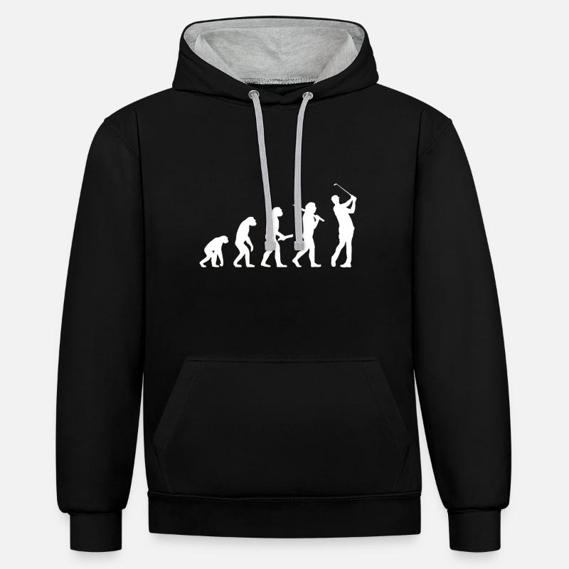 Evolution Golf - Sweat à capuche contrasté - noir/gris chiné