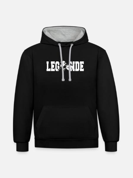 Schwinger Legende - Kontrast-Hoodie - Schwarz/Grau meliert