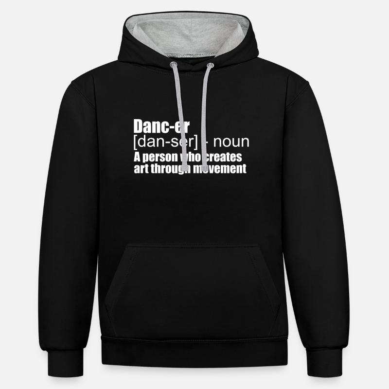 danse - Sweat à capuche contrasté - noir/gris chiné
