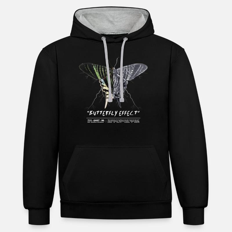 Butterfly Effect - Contrast hoodie - black/heather grey