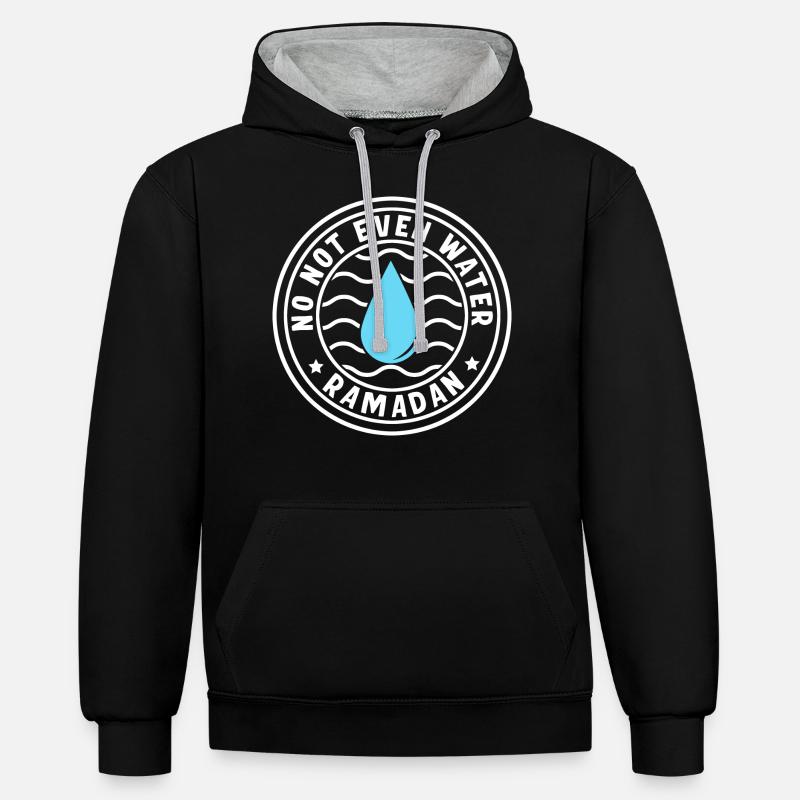 Non même pas d’eau Ramadan - Sweat à capuche contrasté - noir/gris chiné