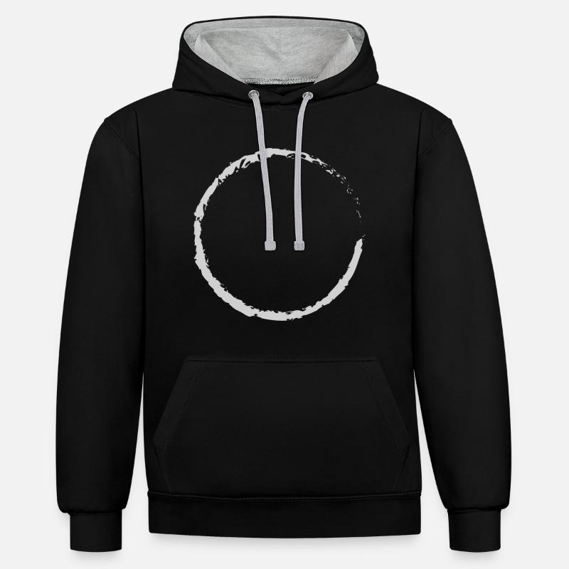 Cercle blanc pur - Sweat à capuche contrasté - noir/gris chiné
