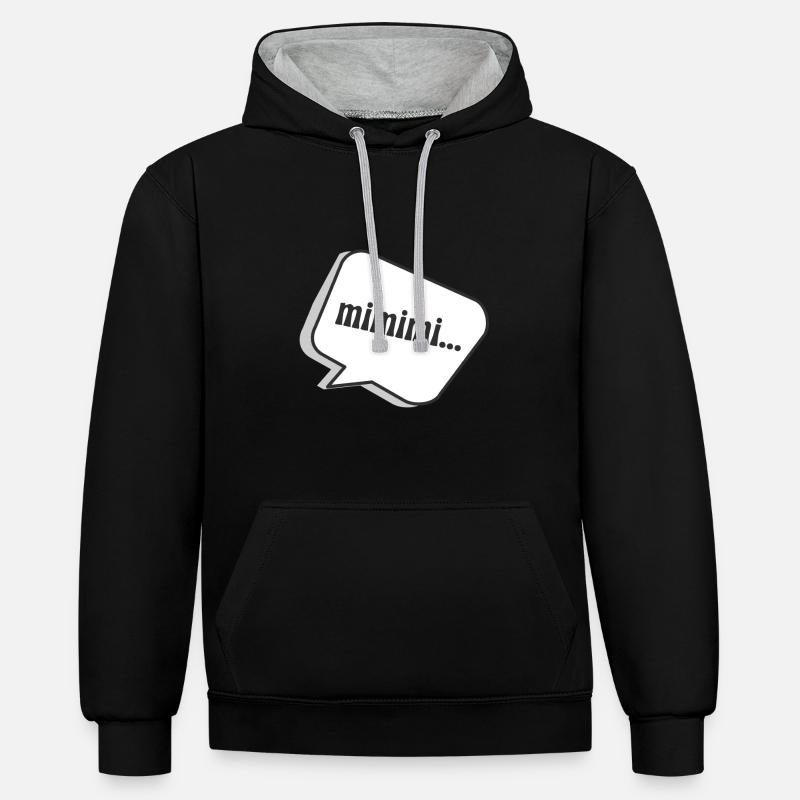 mimimi - Sweat à capuche contrasté - noir/gris chiné