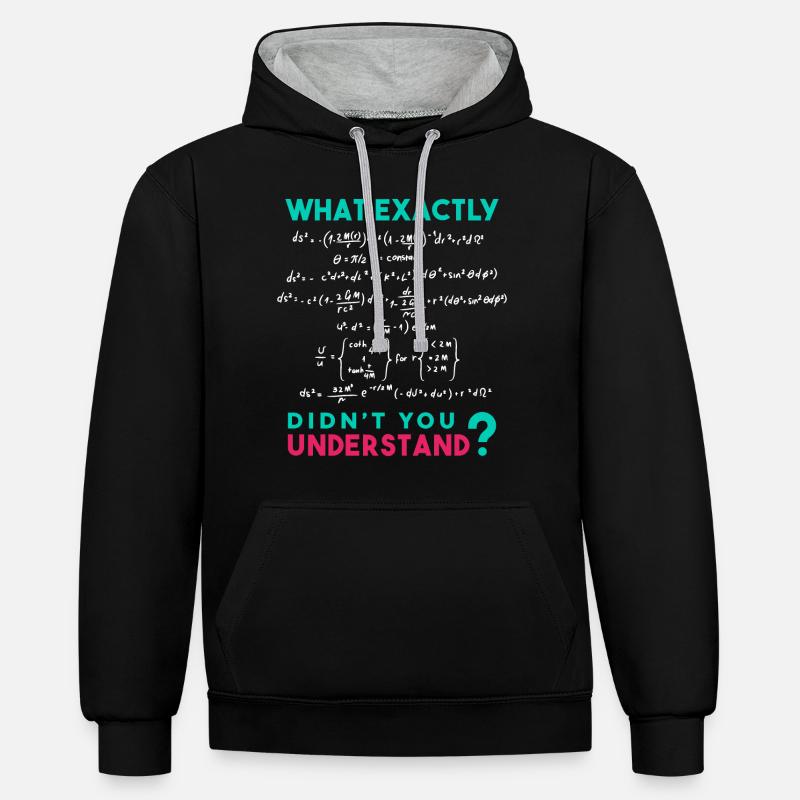 Physics formula Joke - Contrast hoodie - black/heather grey