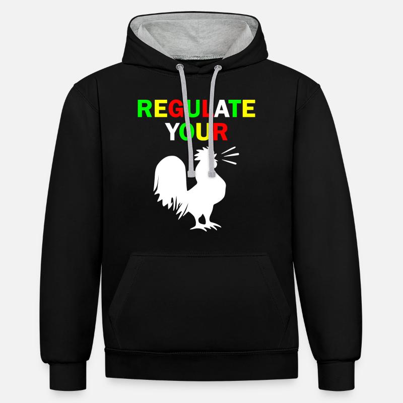 regulate your chicken - Sweat à capuche contrasté - noir/gris chiné