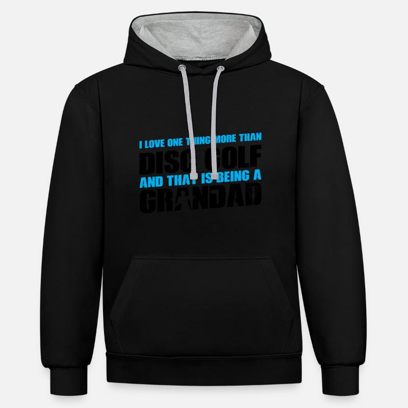 Discgolfer Discgolf Discgolfing Geschenk - Kontrast-Hoodie - Schwarz/Grau meliert