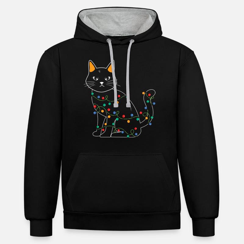 Cadeaux de Noël Noël - Sweat à capuche contrasté - noir/gris chiné