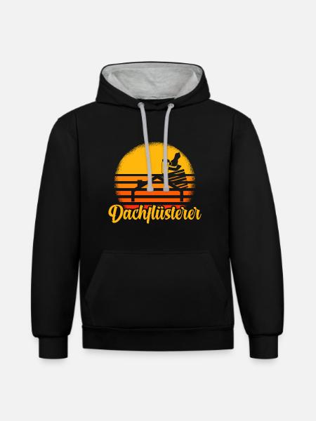 Retro Spengler Dachflüsterer Klempner - Kontrast-Hoodie - Schwarz/Grau meliert