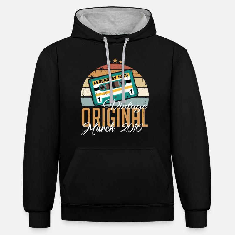 Mars 2016 - Cadeau d’anniversaire - Sweat à capuche contrasté - noir/gris chiné