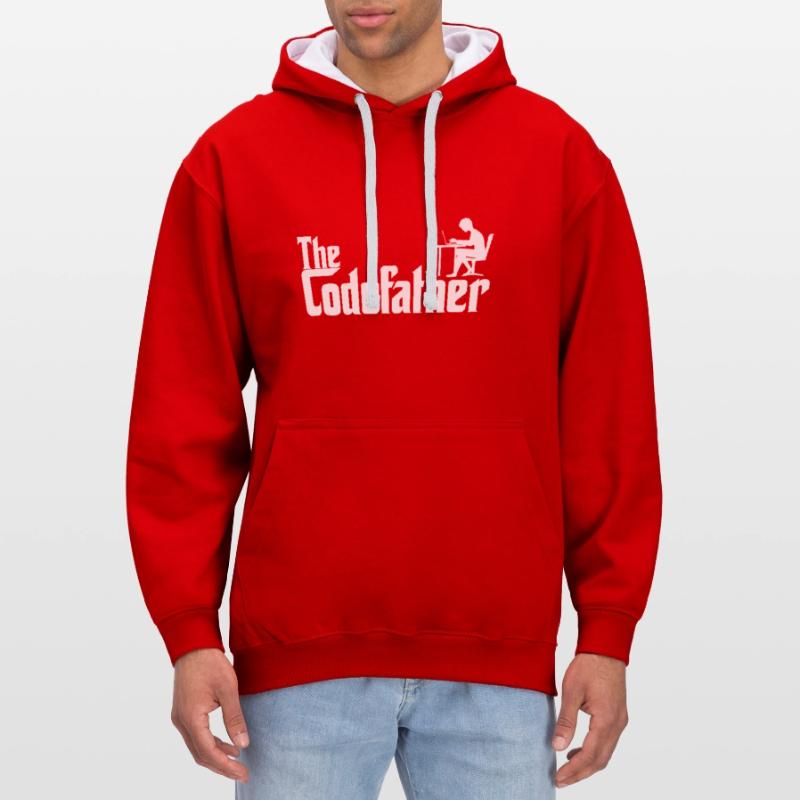 Informatiker the Codefather Programmierer Geschenk Kontrast-Hoodie