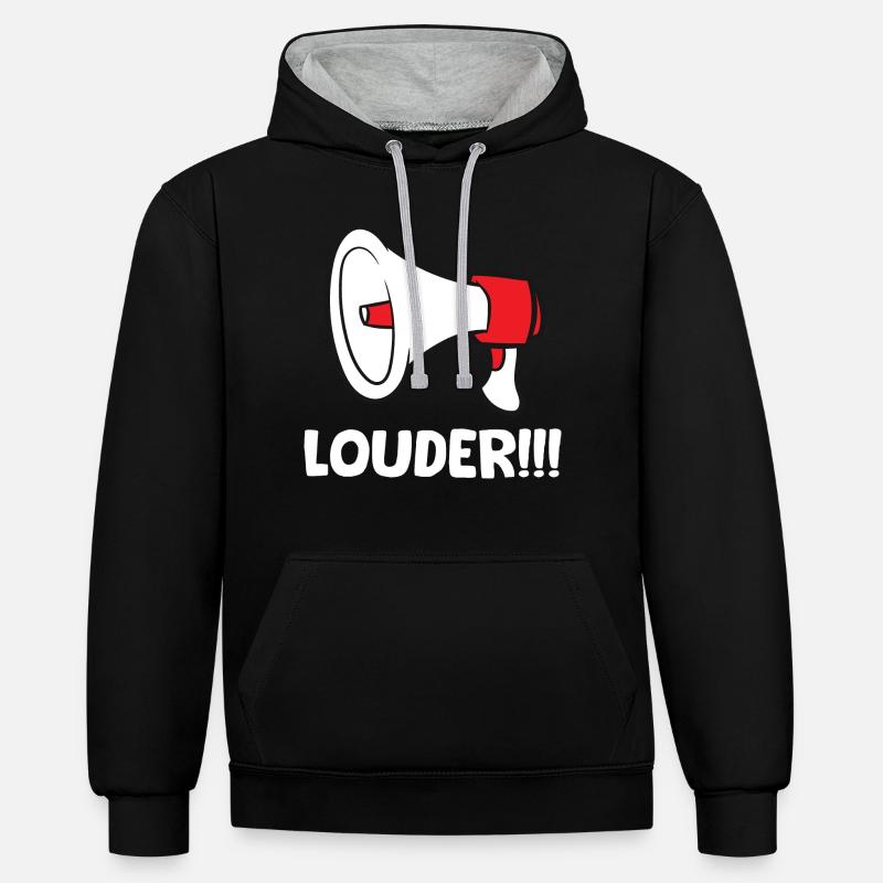 Mégaphone - Louder - Sweat à capuche contrasté - noir/gris chiné